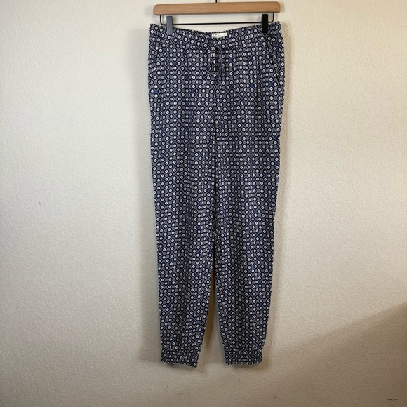 Abercrombie & Fitch Blue White Pull On Stretch Waist Lightweight Joggers Pants - Picture 1 of 11